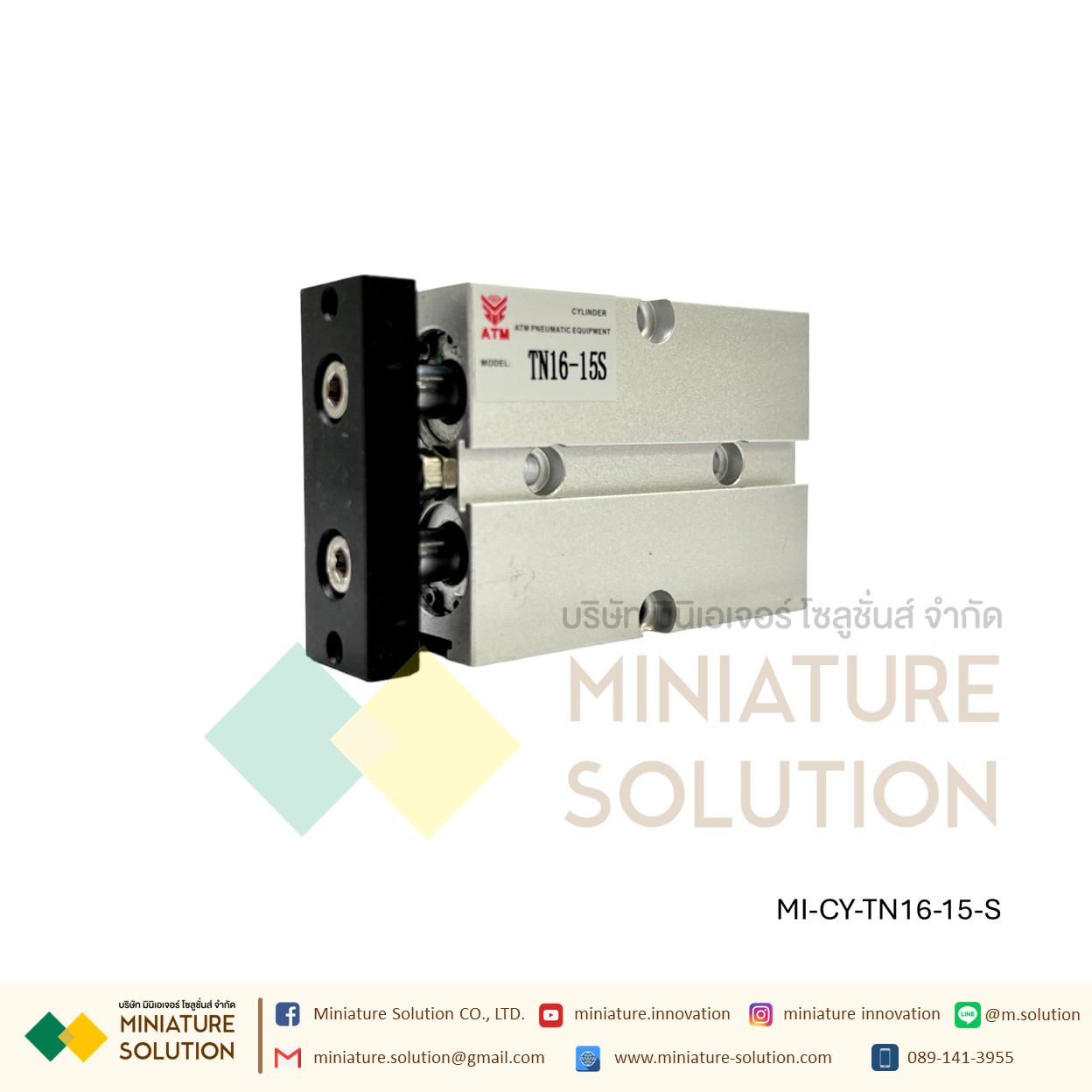 TN16 Series กระบอกสูบลมนิวเมติก 16 มม. กระบอกสูบเพลาคู่ pneumatic double rod double shaft cylinder M5X0.8 ก้านสูบคู่
