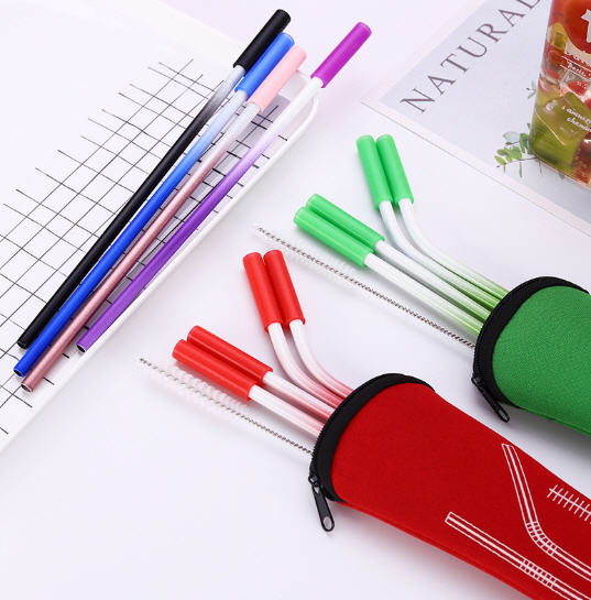 หลอดสแตนเลส4+แปรง1,ชุดหลอดสแตนเลส