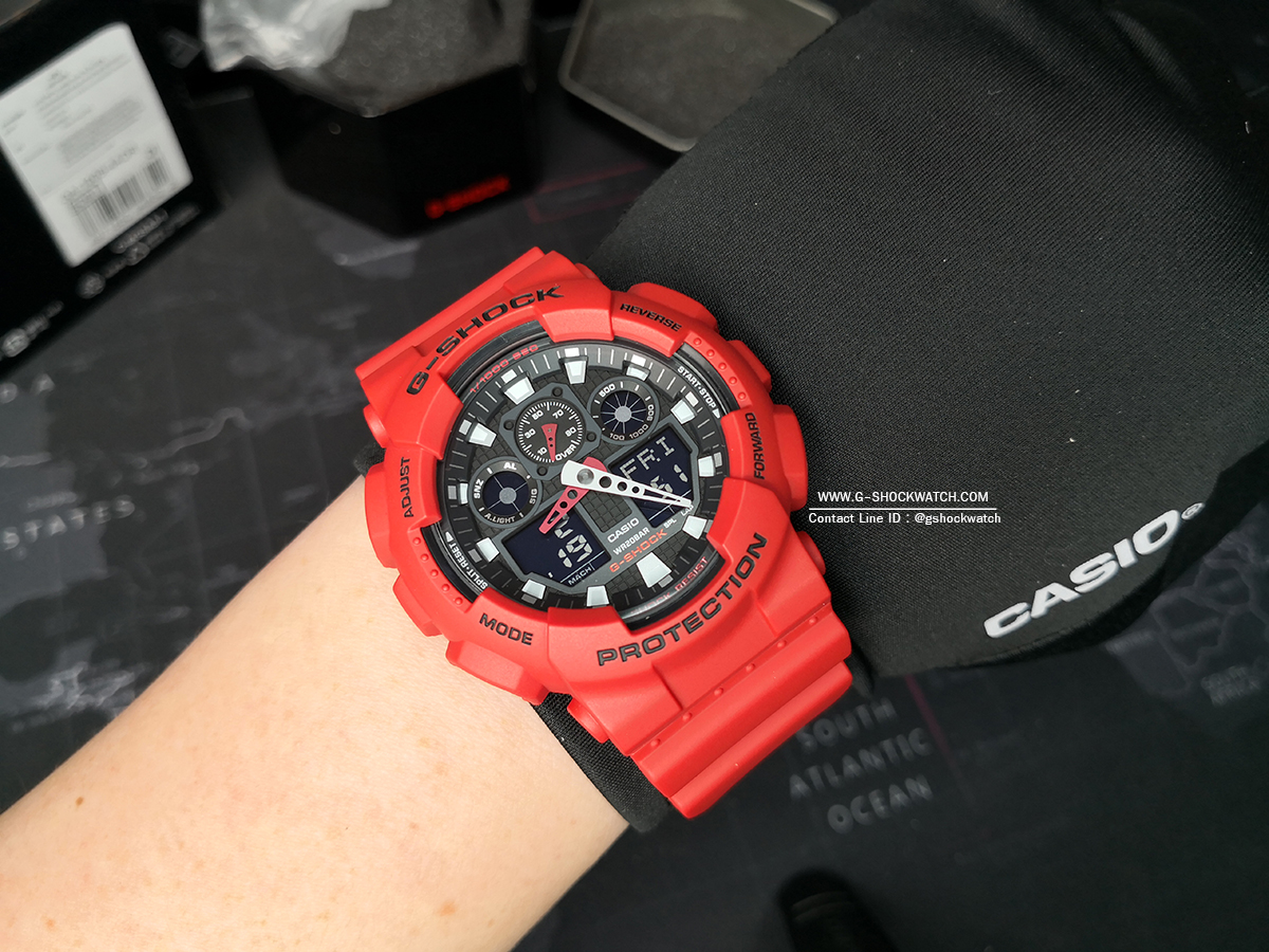 CASIO G-SHOCK นาฬิกาข้อมือ นาฬิกากันน้ำ นาฬิกาของแท้ ประกันศูนย์ CMG 1 ปี รุ่น GA-100B-4A