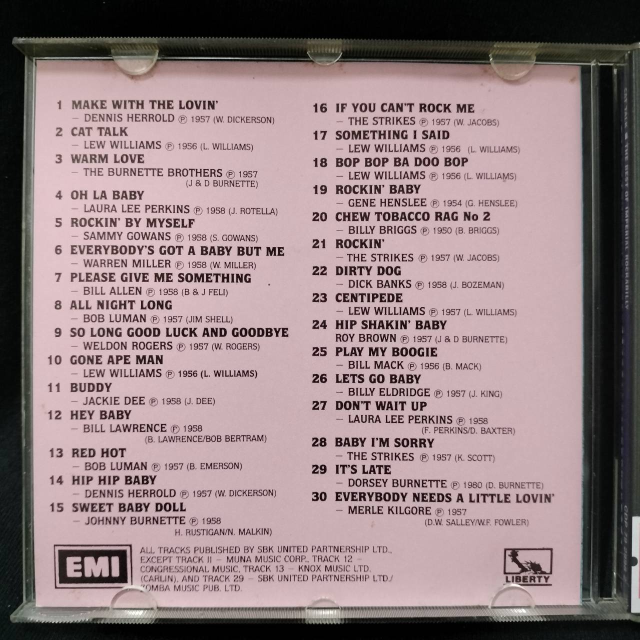 Various – Cat Talk - The Best Of Imperial Rockabilly / UK / ปกมีจุดเหลือง / แผ่นสวย