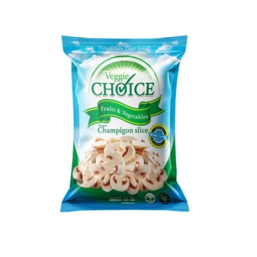 เห็ดแชมปิญองหั่นสไลซ์แช่แข็ง Veggie Choice Frozen Champignon Sliced 1 Kg. (สินค้าแช่แข็ง) (05-9318)