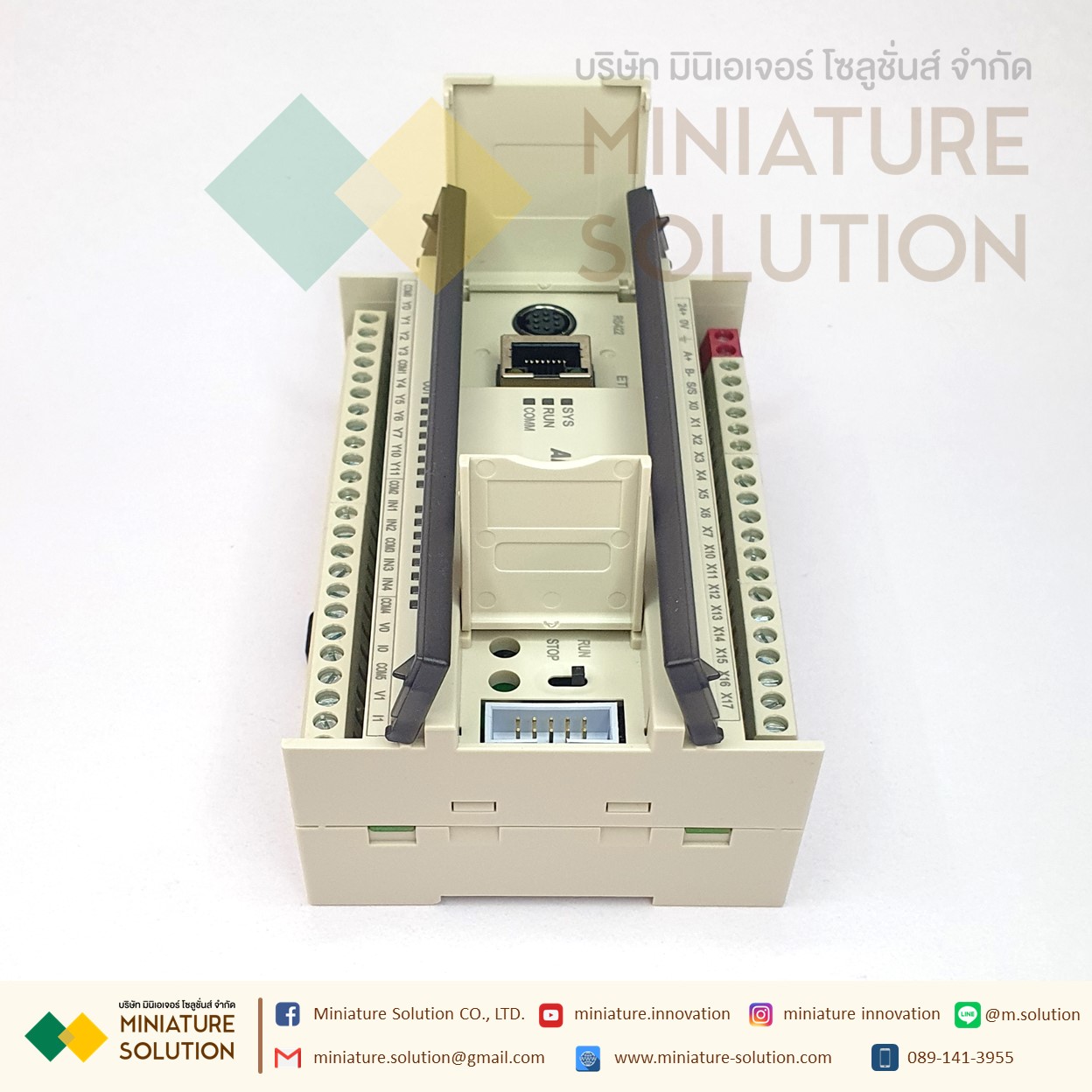 PLC AMSAMOTION AMX-FX3U-M26MR-E รีเลย์ ต่อ expansion โมดูลเพิ่มได้ 16DI/10DO, 2AI/2AO พอร์ต Ethernet ในตัว [AMX-FX3U-M26MR-E]