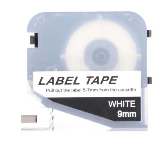 LABEL TAPE ลาเบลสติ๊กเกอร์ (เหลือง-ขาว) กว้าง 6 มม. ยาว 8 เมตร สำหรับเครื่องพิมพ์ปลอกสายไฟ L-MARK LK320