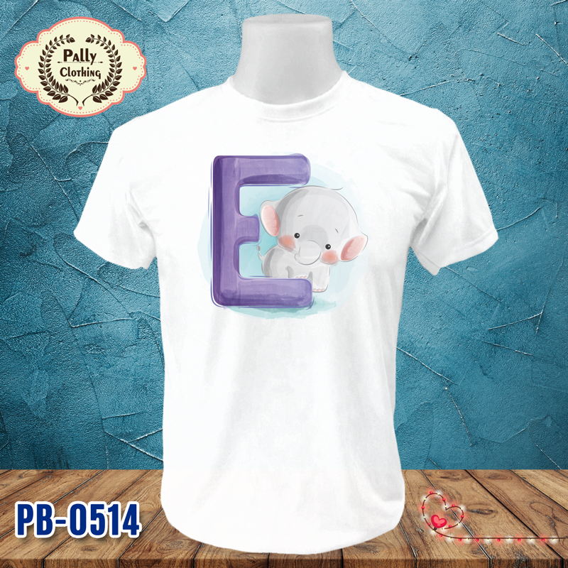 เสื้อกลุ่ม PB-0514 ลายตัวอักษร Alphabet - E