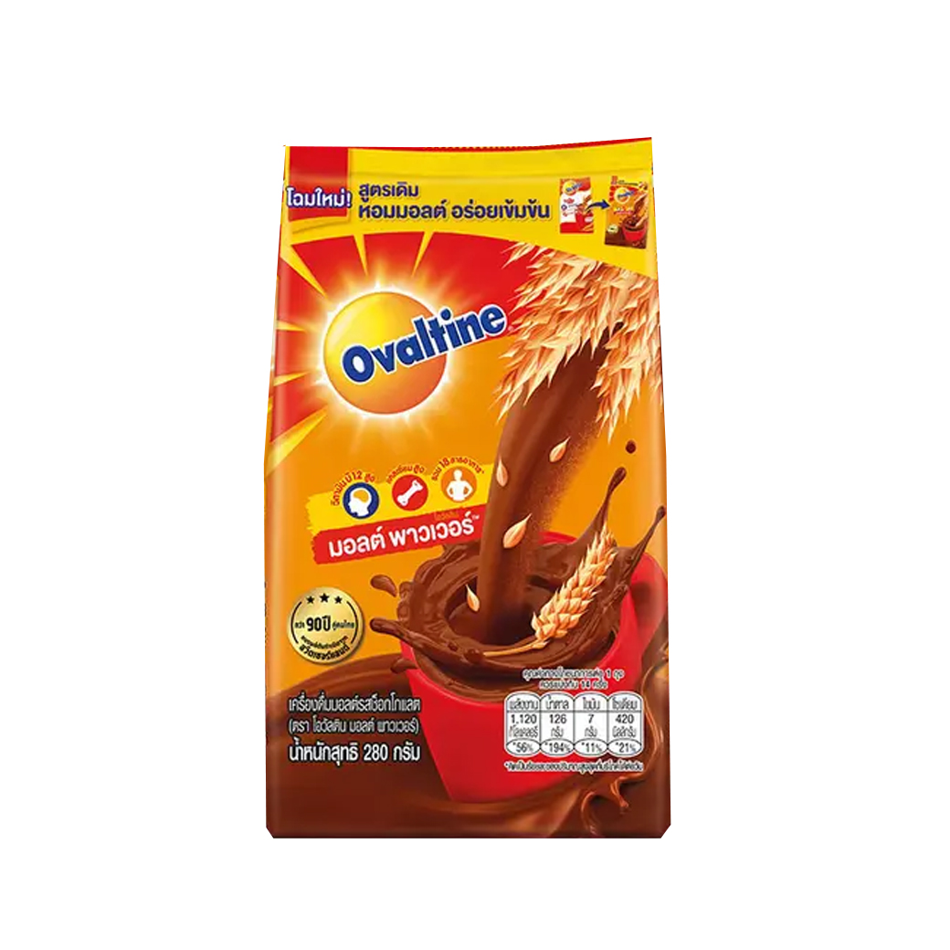 โอวัลตินมอลต์ รสช็อคโกแลต 280 กรัม Ovaltine Chocolate Malt Drink 280 g. (05-2317)