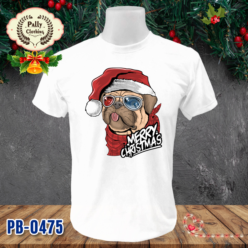 เสื้อปีใหม่และคริสต์มาส PB-0475 ลาย MERRY CHRISTMAS