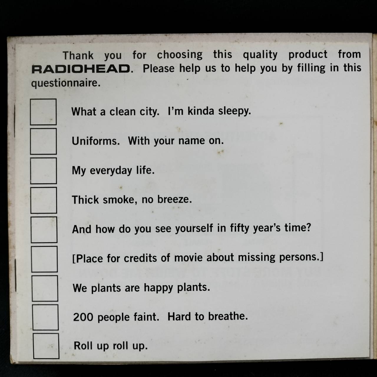 Radiohead – Airbag / How Am I Driving? / USA / ปกในมีจุดเหลือง / มีรอยบ้าง