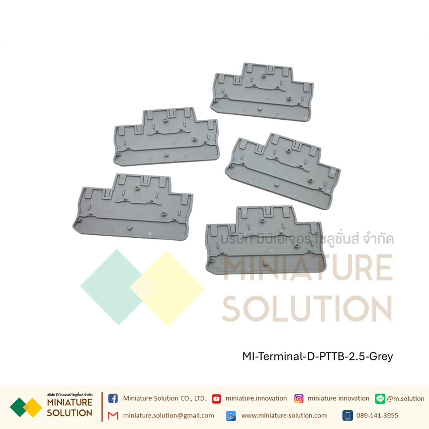 (ราคา ต่อชิ้น) PT 2.5 PTTB2.5 Push in terminal Push-in Terminal Block เทอมินอล บล็อก PT2.5 Terminal Block Contact เทอร์มินอล (สีเทา)(ตัวปิดท้าย)