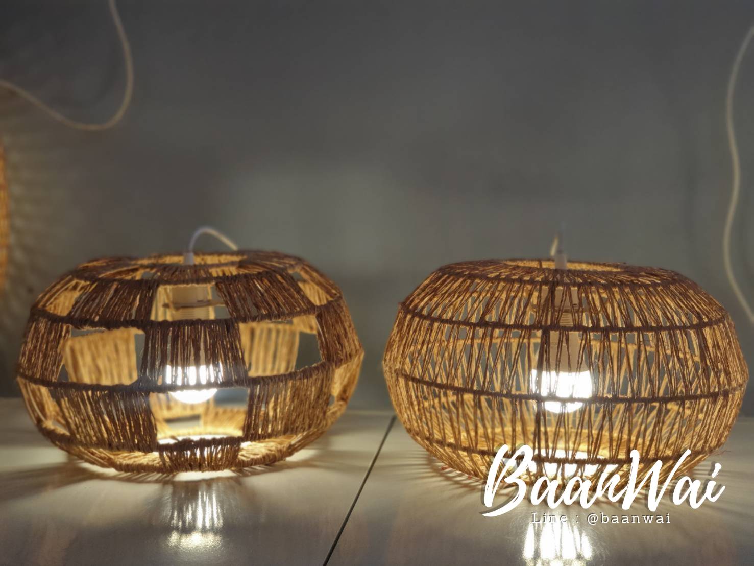 โคมไฟบอล เชือกสาน มี 3 ขนาด