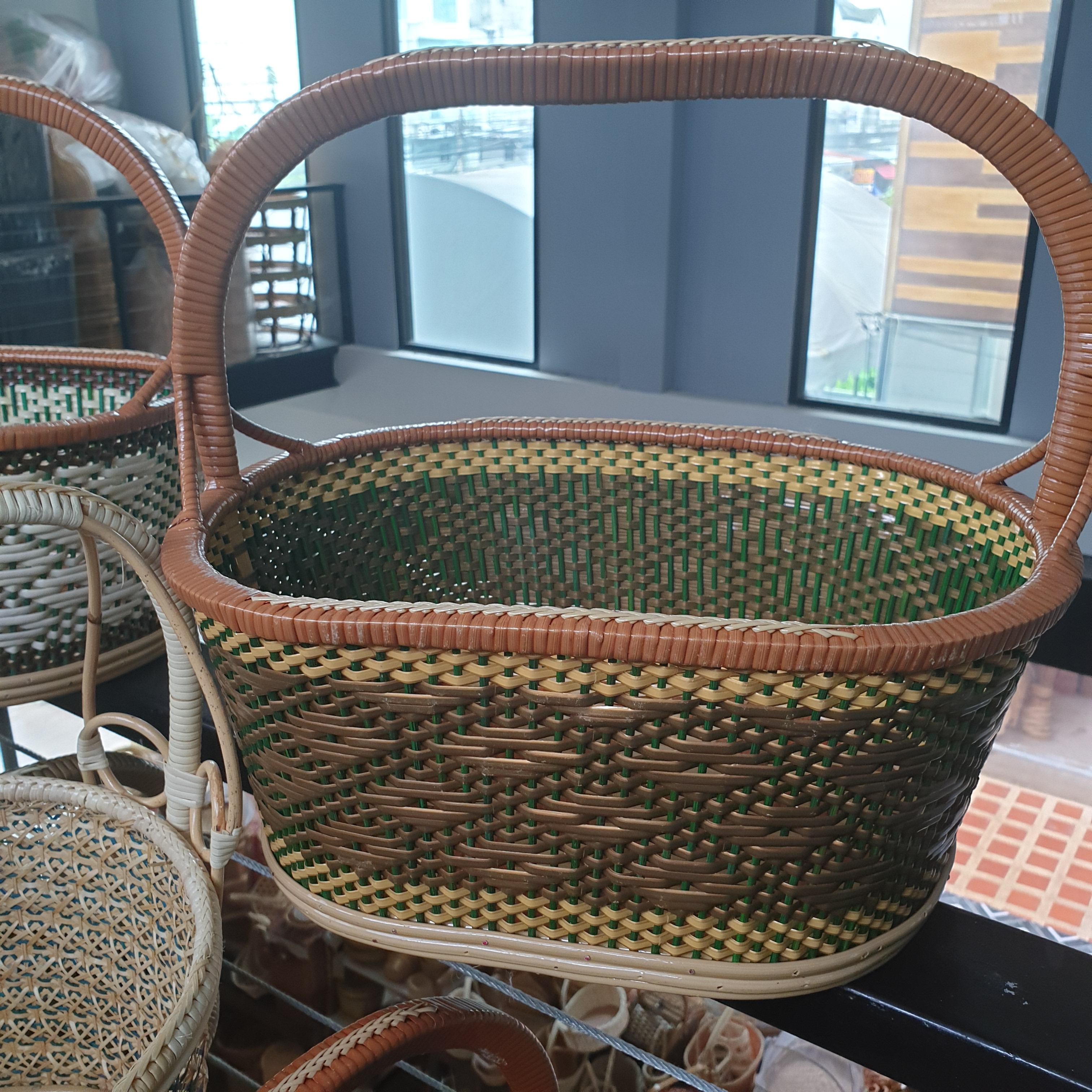 ตะกร้าทำบุญ ตะกร้าไปวัด ตะกร้าลายไทย