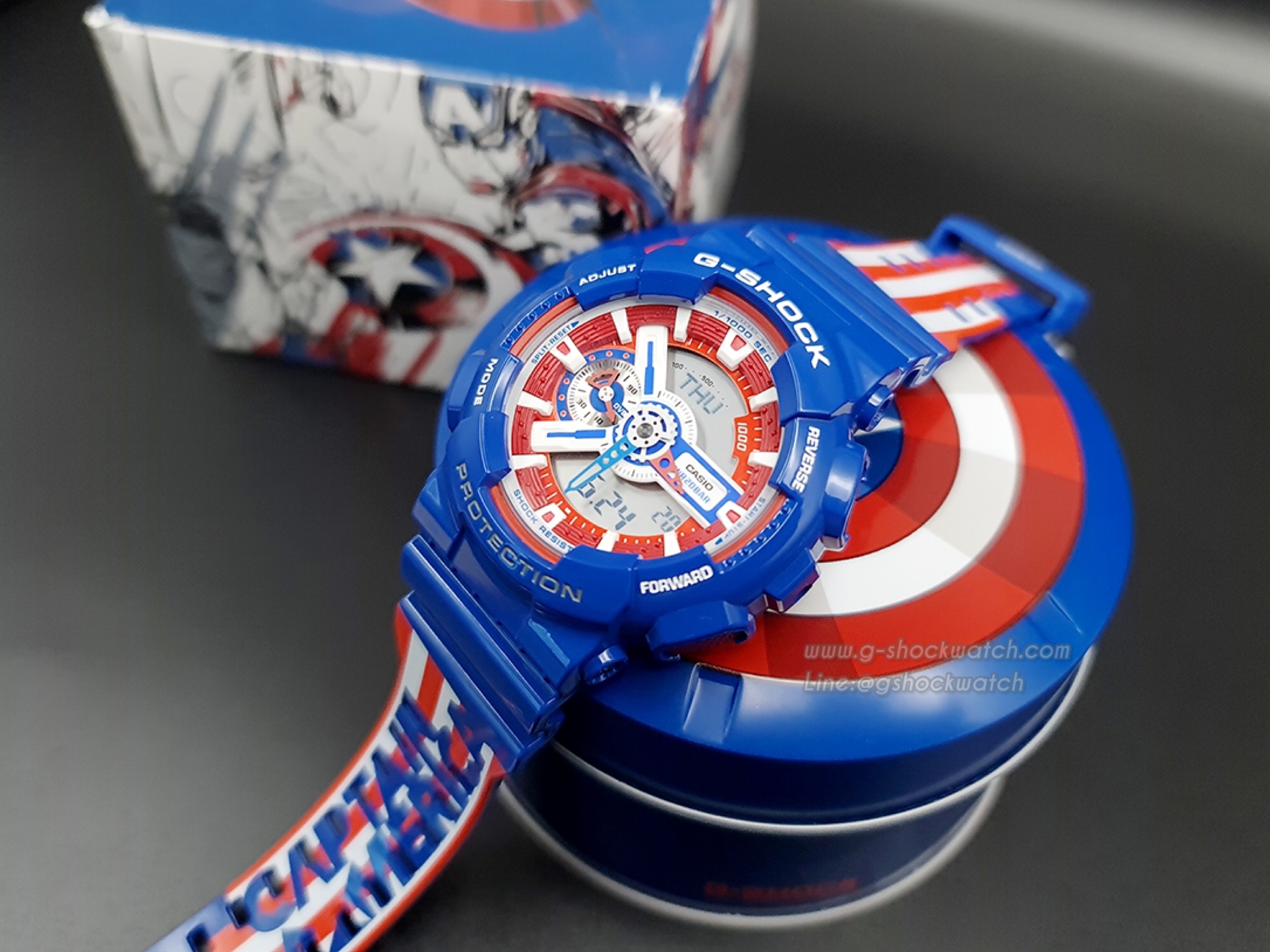 CASIO G-SHOCK นาฬิกาข้อมือ นาฬิกากันน้ำ นาฬิกาของแท้ ประกันศูนย์ CMG 1 ปี รุ่น GA-110CAPTAIN-2PR
