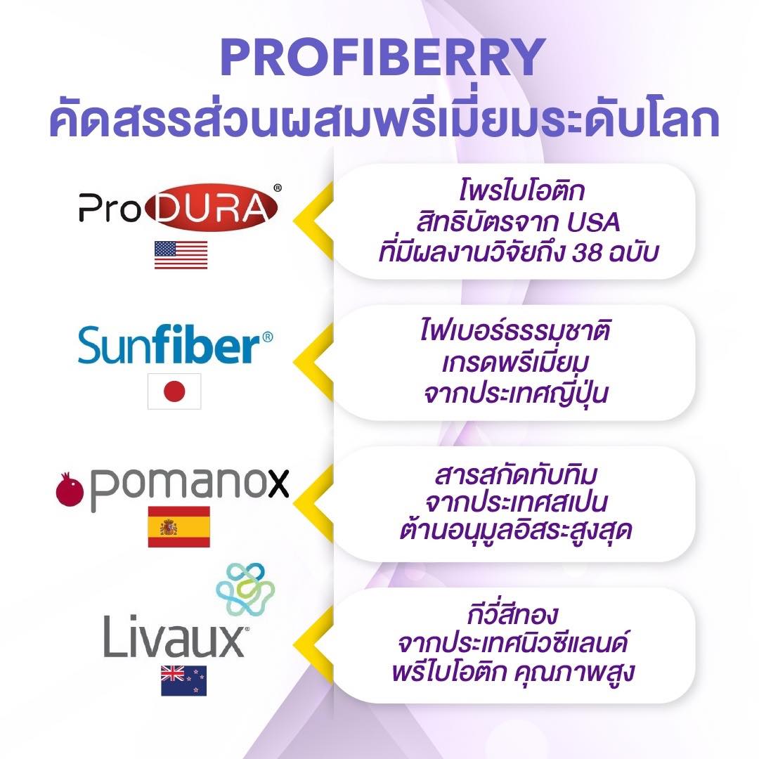 Profiberry ส่วนผสม Profiberry ดีท็อกซ์