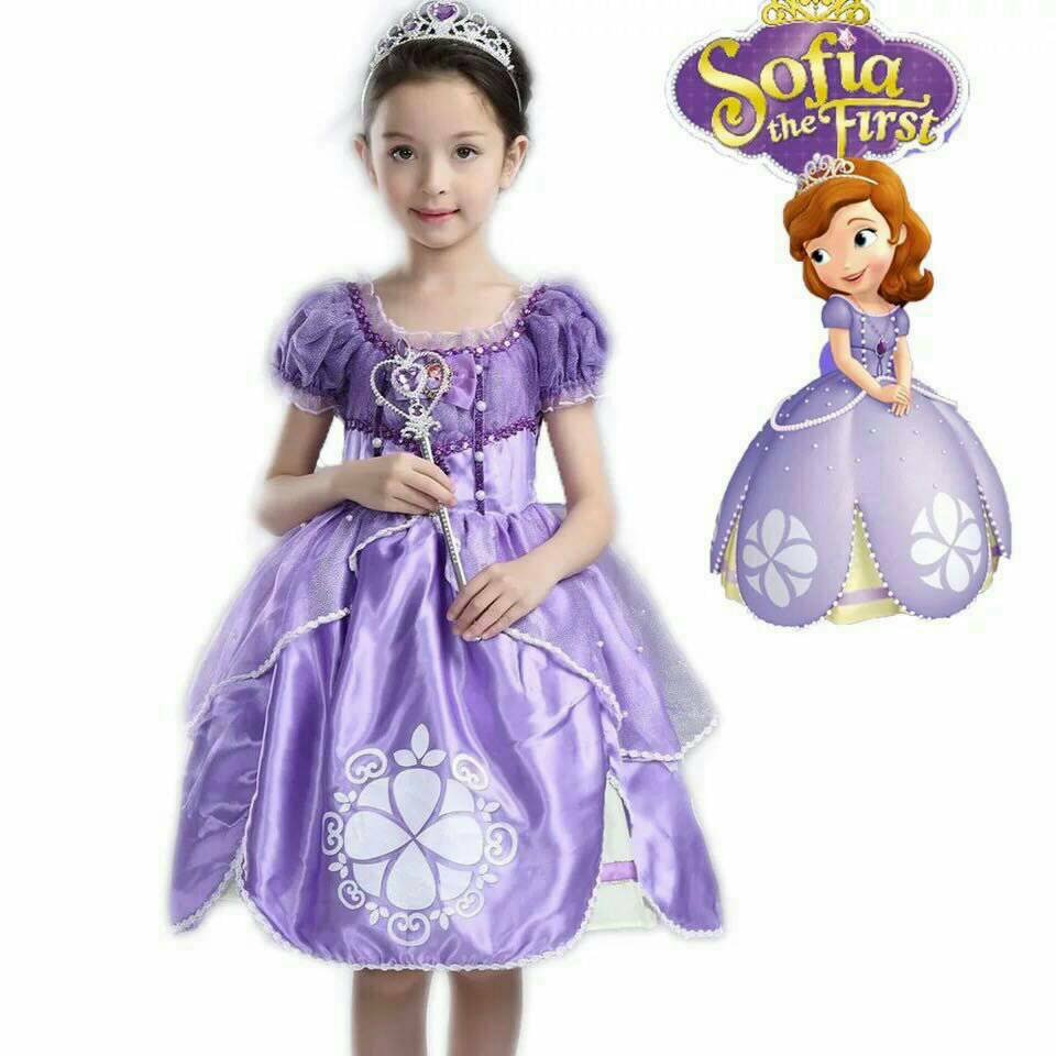 ชุดกระโปรงเจ้าหญิงโซเฟีย สวยมากค่ะ น่ารักสุดๆ ไซส์ 100 110 120 120 140 150 (3-9 ขวบ)