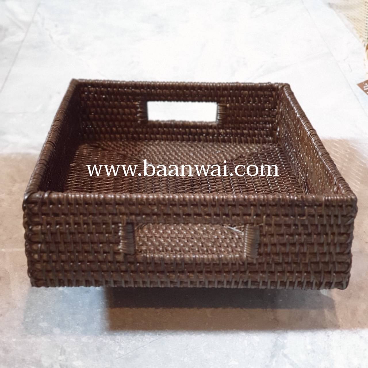ถาดหวายสานแท้งานละเอียด ถาดหวายแท้ ถาดใส่ของ ถาดทรงเหลี่ยม