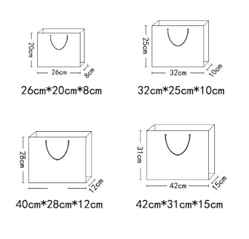 ถุงกระดาษพร้อมโบว์,ถุงกระดาษ,ถุงของขวัญ,มี 4 ขนาดให้เลือก