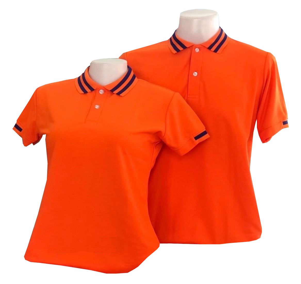 เสื้อโปโลสีส้มแสด แขนจั๊มครึ่ง เสื้ิอยืดคอปกสีแสด ราคาส่ง 3 ตัวขึ้นไป