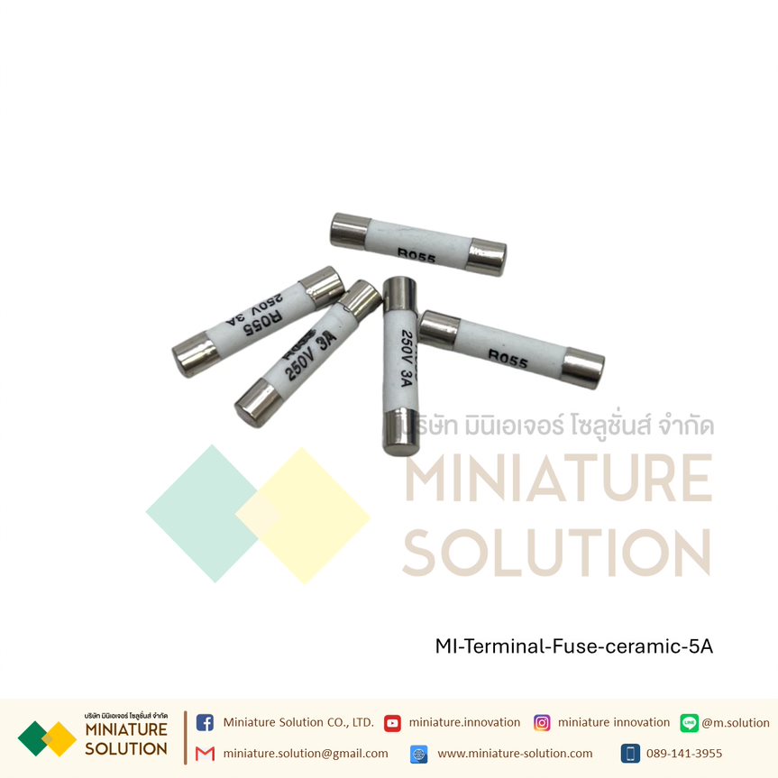 (ราคา 10 ชิ้น) ฟิวส์ขนาด 5x25 เซรามิกฟิวส์ ceramic fuse tube 5*25 5x25MM fuse core 0.5A1A3A6A8A10A (3A)(RO55)
