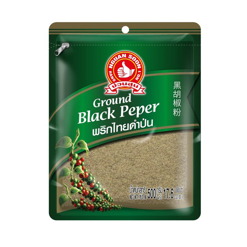 พริกไทยดำป่น ตรามือ Grounded Black Pepper ขนาด 500 G. (08-0168)