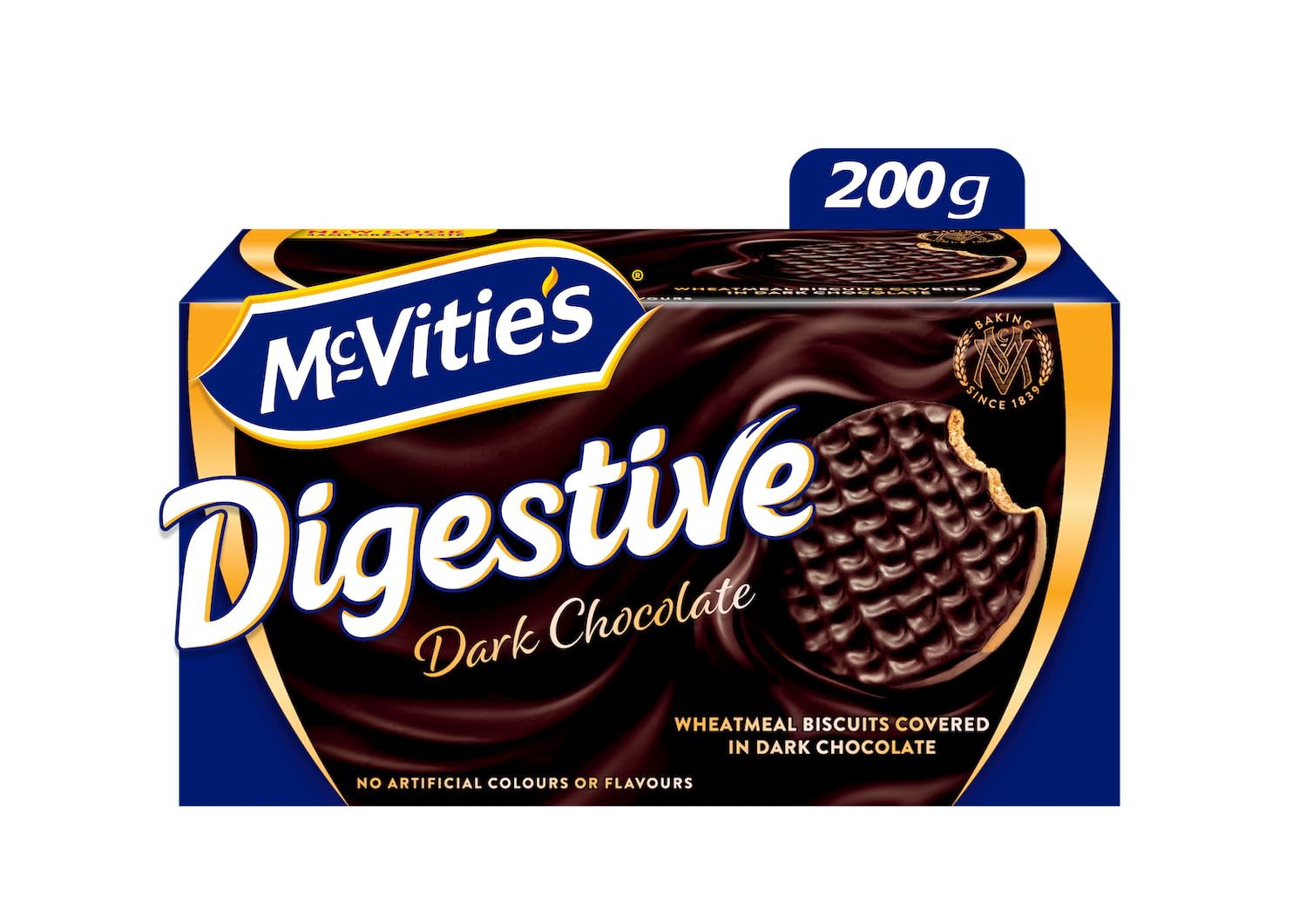 McVities Digestive Dark Chocolate แมคไวตีส์ ไดเจสทีฟ ดาร์ค ช็อคโกแลต 200 g. (05-8242)