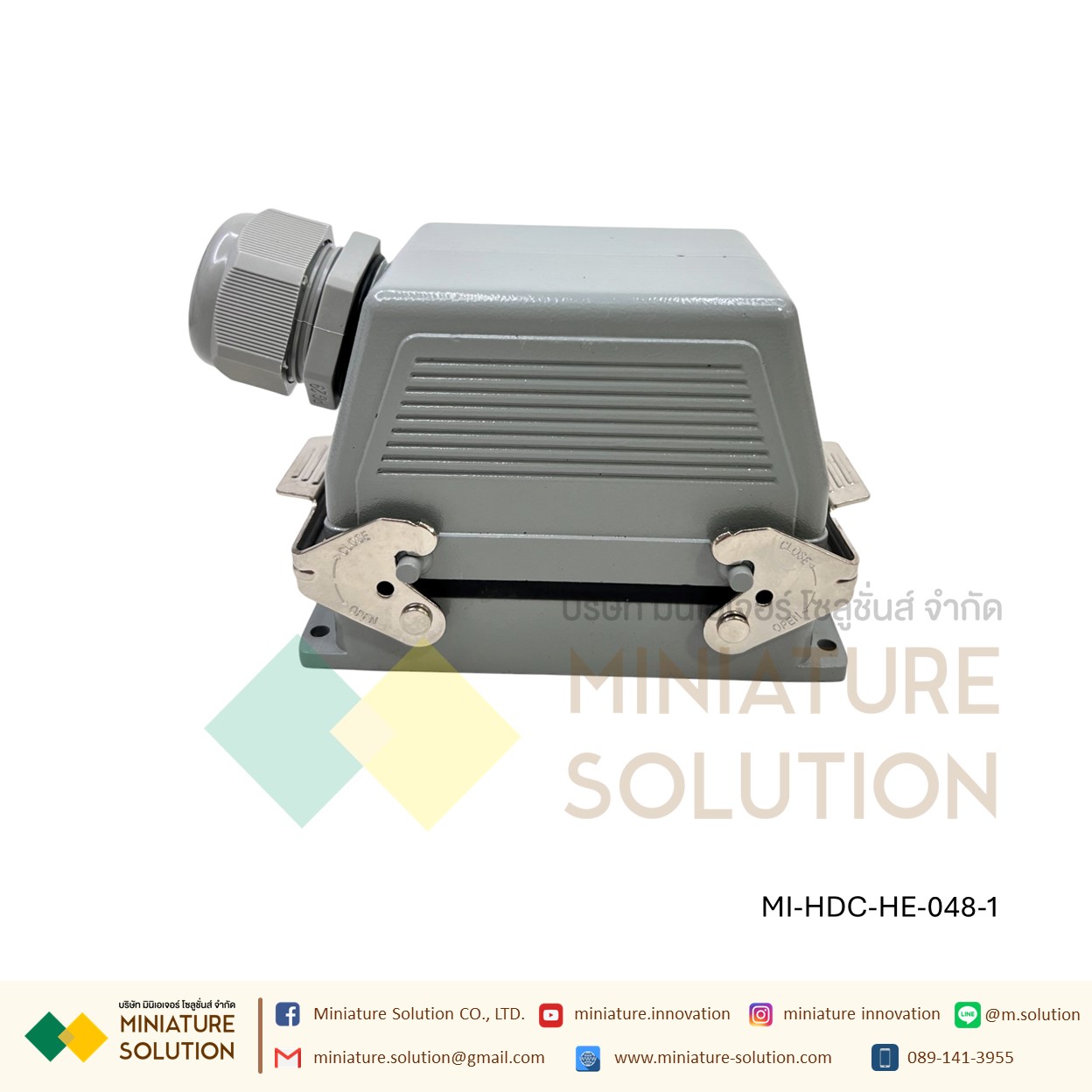 ปลั๊กเชื่อมต่อใช้สำหรับงานหนัก Heavy Duty Connectors Power แบบขันสกรู 16A 500V HDC-HE-4/6/10/16/20/24/32/48 Core กันน้ำ