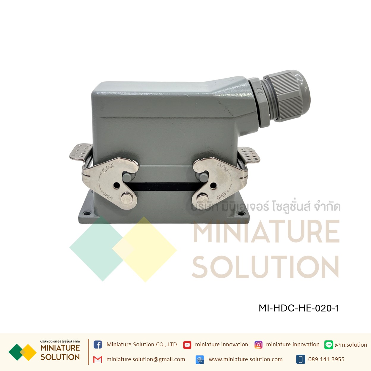 ปลั๊กเชื่อมต่อใช้สำหรับงานหนัก Heavy Duty Connectors Power แบบขันสกรู 16A 500V HDC-HE-4/6/10/16/20/24/32/48 Core กันน้ำ