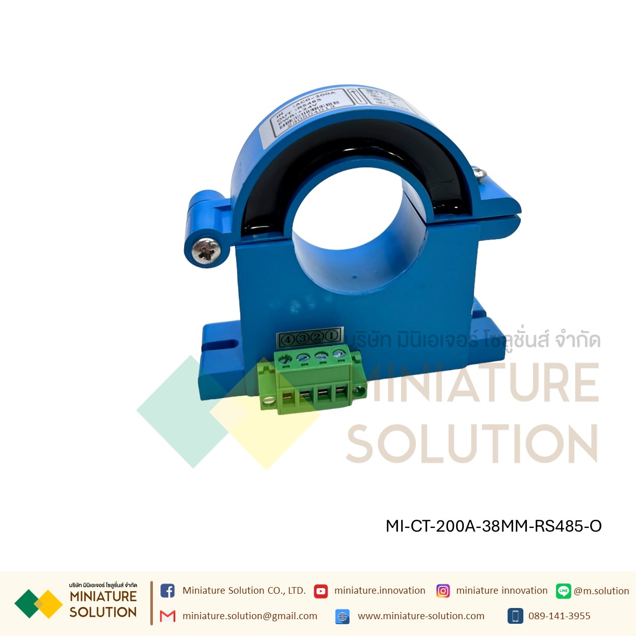 CT CURRENT TRANSFORMER หม้อแปลง CT RS485 Modbus Output Open port 25/38MM 100/200/300A (DC24V) (RS485)