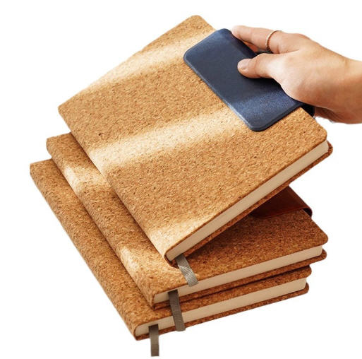 ชุดสมุดโน้ต+ปากกา,สมุดไดอารี่ปกไม้ก๊อก,สมุดโน้ตปกไม้ก๊อก,A5