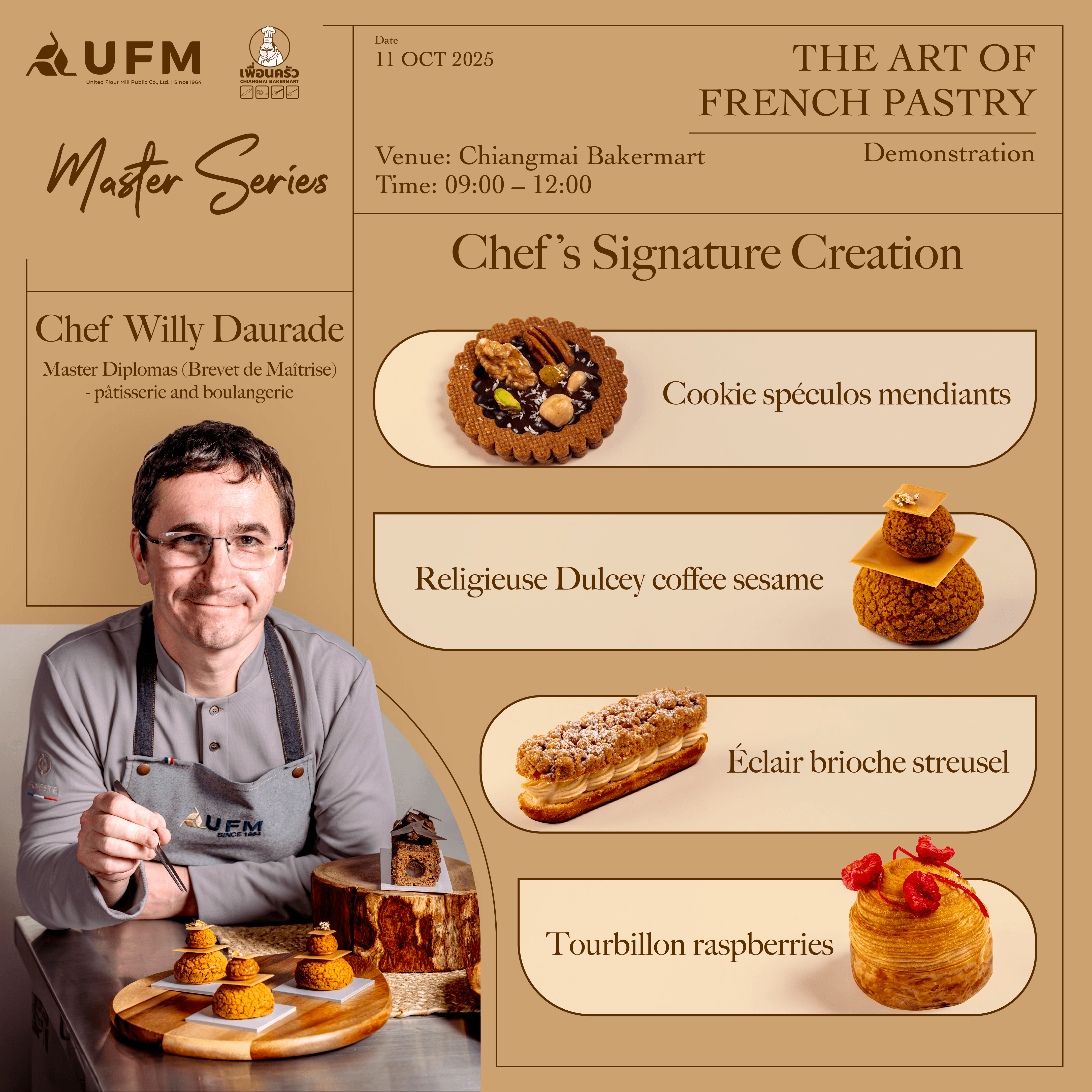 บัตรสัมมนาเบเกอรี่ UFM Master Series -THE ART OF FRENCH PASTRY Demonstration (สำหรับ 1 ท่าน)