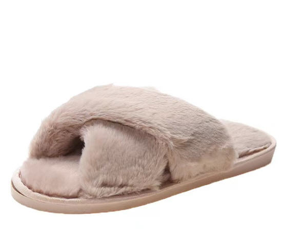 รองเท้าขนฟู,รองเท้าแตะขนนุ่ม,รองเท้าแตะขนฟูติดโลโก้