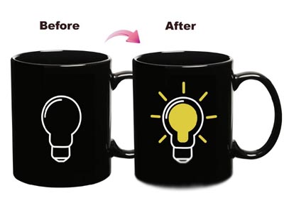 แก้วกาแฟวัดอุณหภูมิได้ Tank up Coffee Mug,แก้วเปลี่ยนสี