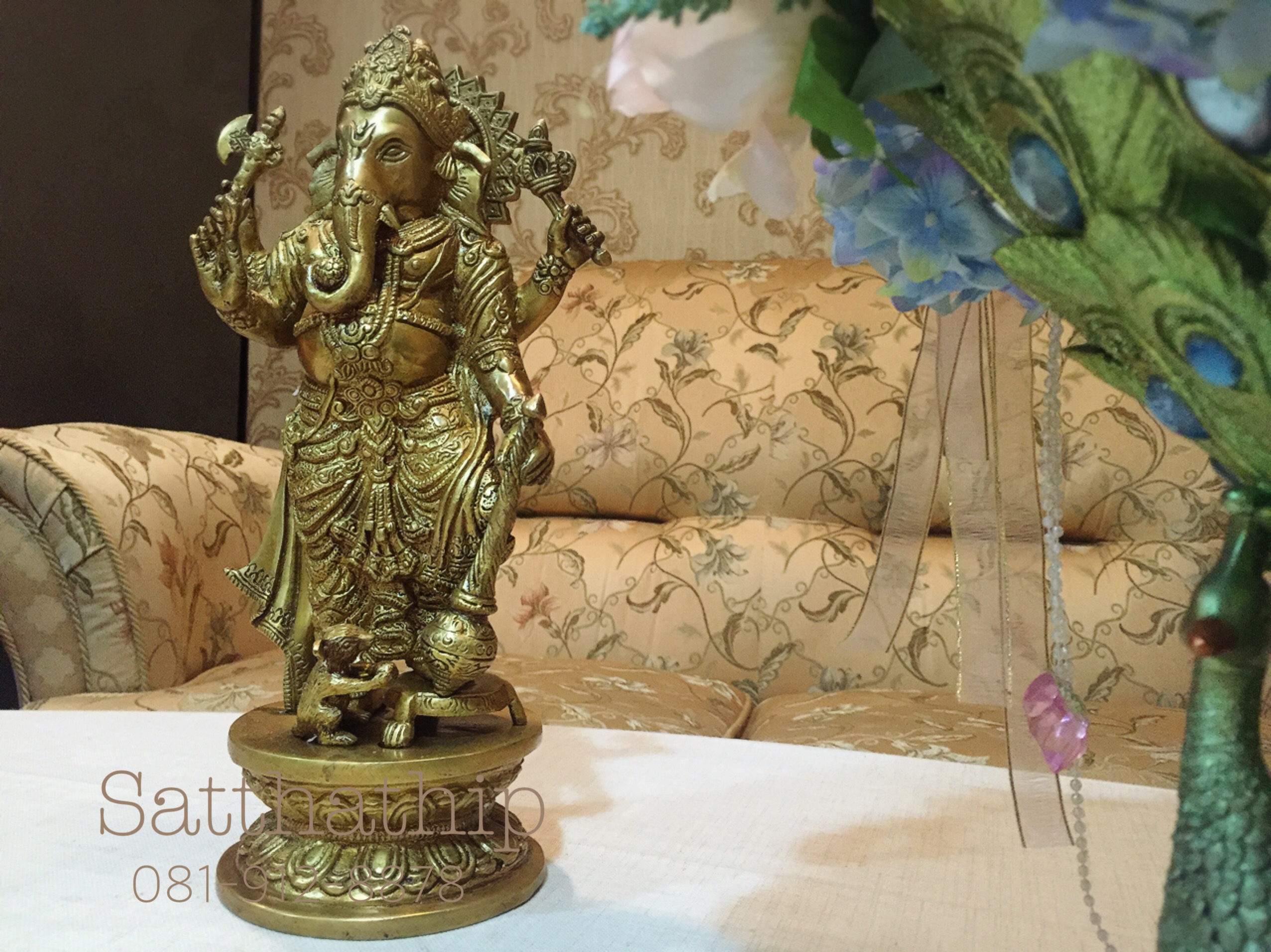 พระพิฆเนศปางประทานพร (ทองเหลือง) ผลิตและนำเข้าจากนเดีย - Ganesha: Lord of Success