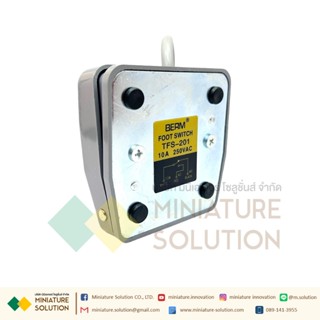 TFS-201 1 meter TFS-201 สวิทช์เหยียบ สวิทช์โรงงาน สวิทช์เท้าเหยียบ กดติด-ปล่อยดับ COM/1NO/1NC 10A 250VAC FOOT SWITCH สวิทช์เท้าเหยียบไฟฟ้า สีเทา สายยาว 1 เมตร