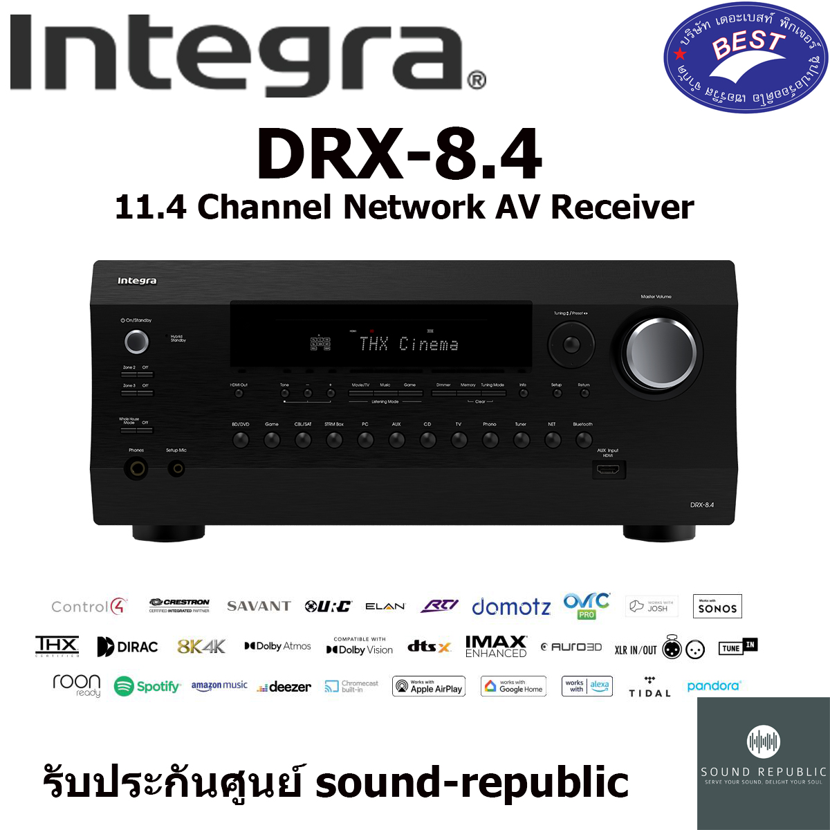 INTEGRA DRX-8.4 AV Receiver 11.4 ชาแนล 150 วัตต์ THX Certified รองรับ IMAX Enhanced