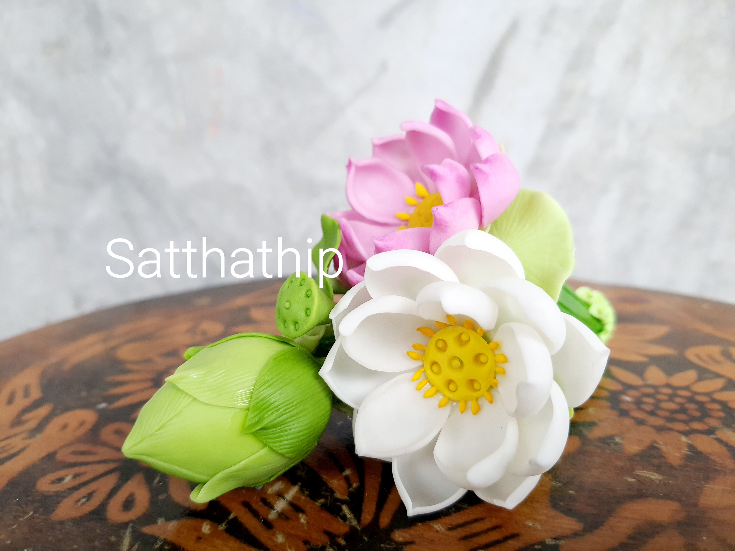 กรวยดอกบัว ประดิษฐ์จากดิน