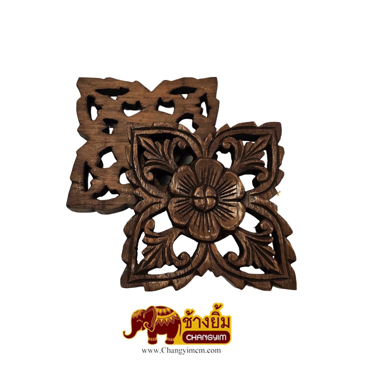 แผ่นแกะสลักลายดอก 6 นิ้ว