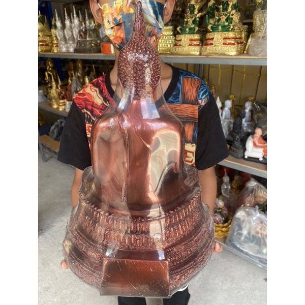 พระปางสะดุ้งมาร สีนาค พระพุทธรูป หน้าตัก9นิ้ว ฐานกว้าง13นิ้ว สูง18นิ้ว