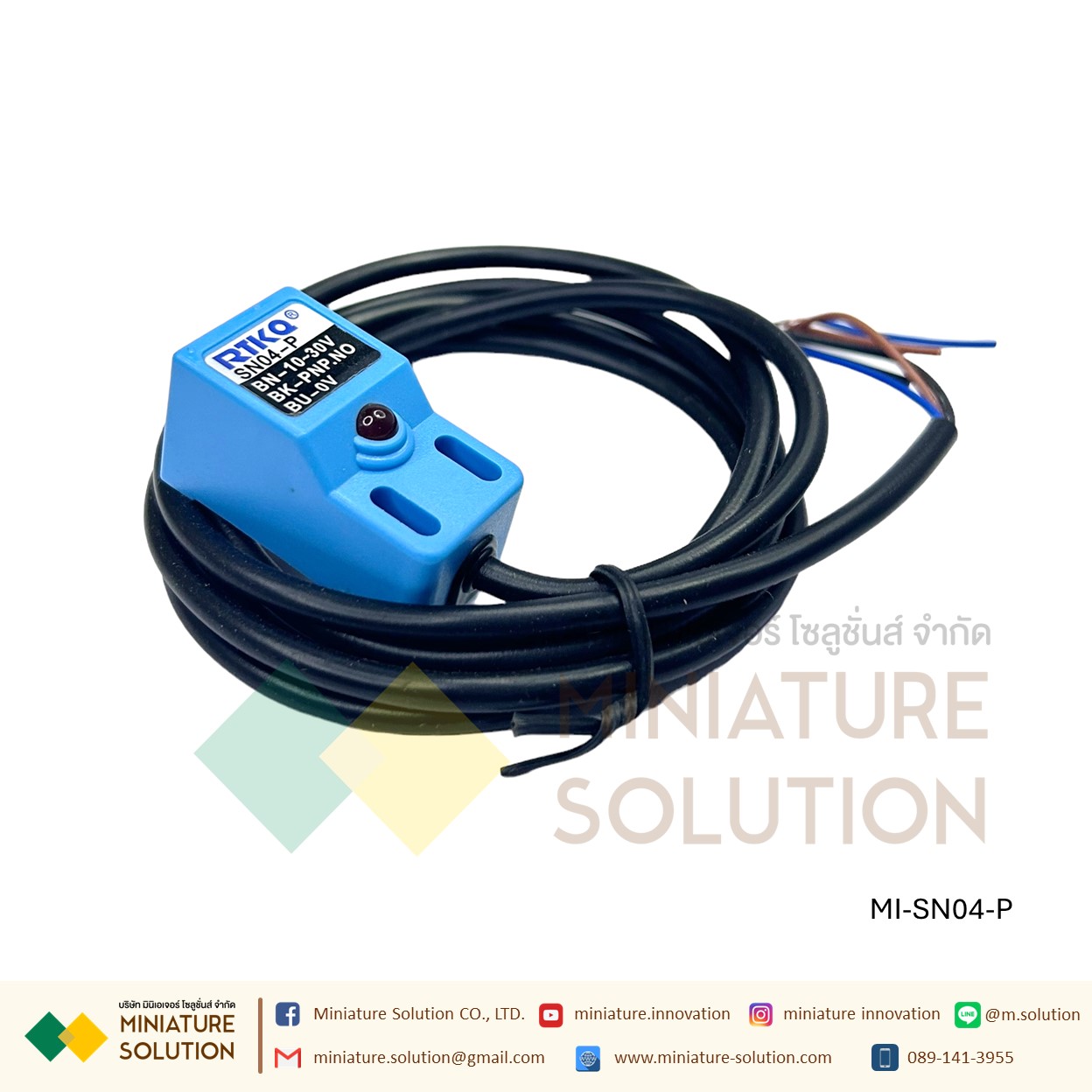 SN04-P พร็อกซิมิตี้เซนเซอร์ ตรวจจับวัตถุโลหะ (PNP, NO ระยะ 4mm) 6-36V DC