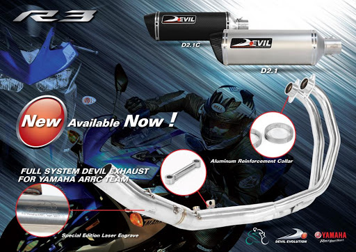 ท่อ Devil Evolution full system สำหรับ R3, mt03 2015ขึ้นไป (For Exhibition only)
