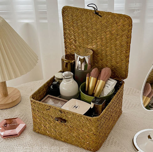 ตะกร้าใส่ของ,ตะกร้าสาน,ตะกร้าสานตุ๊กตาหมี,ขนาด14,16,20cm