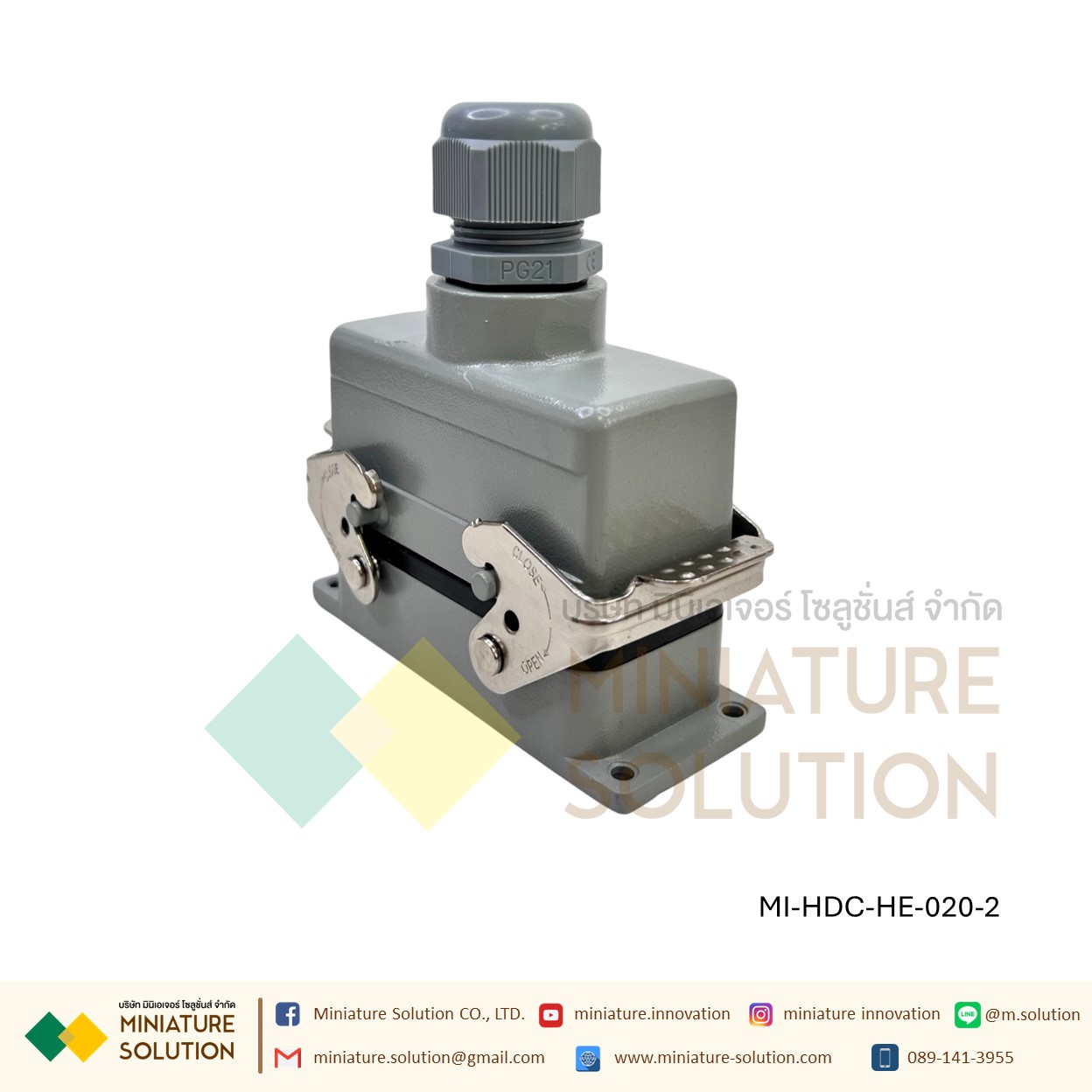 ปลั๊กเชื่อมต่อใช้สำหรับงานหนัก Heavy Duty Connectors Power แบบขันสกรู 16A 500V HDC-HE-4/6/10/16/20/24/32/48 Core กันน้ำ