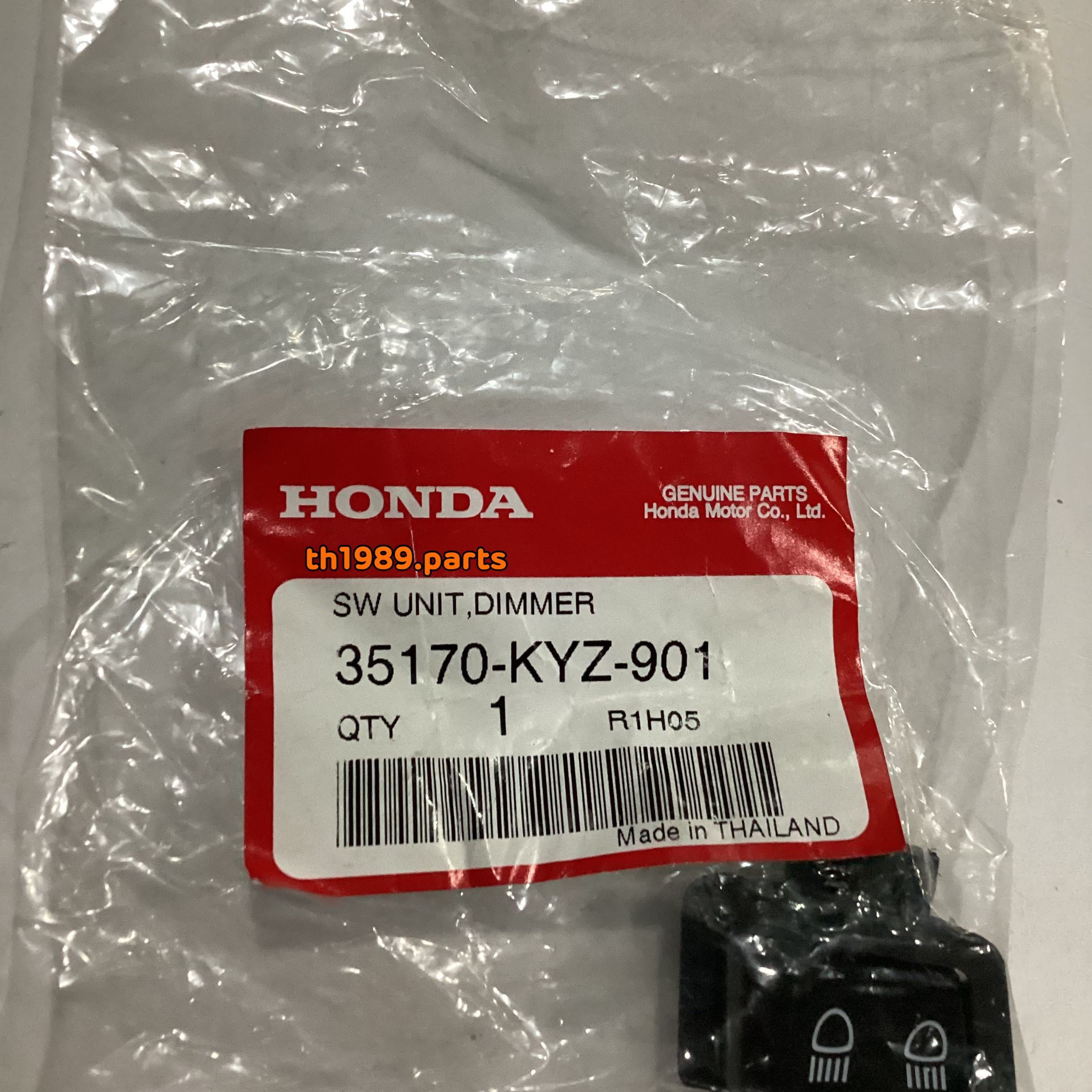 35170-KYZ-901 ชุดสวิทช์ไฟสูง-ต่ำ CLICK125I 2012-2014 , WAVE125I 2012-2019 ปลาวาฬ , ZOOMER-X 2012-2019 อะไหล่แท้ HONDA