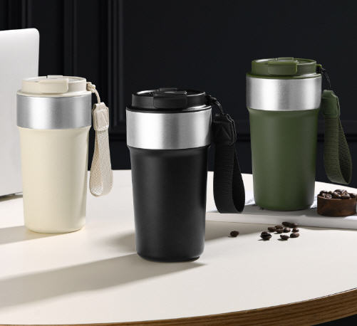 แก้วกาแฟสแตนเลส,แก้วน้ำสแตนเลส,แก้วกาแฟ,17oz/510ml,แก้วกาแฟพร้อมสายคล้อง