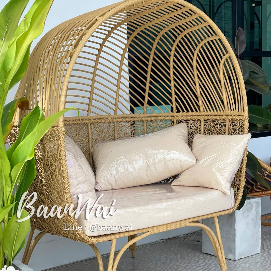 โซฟาหวายเทียม ทรงโคมขนาด 1.50 เมตร สำหรับ 1-2 ที่นั่ง