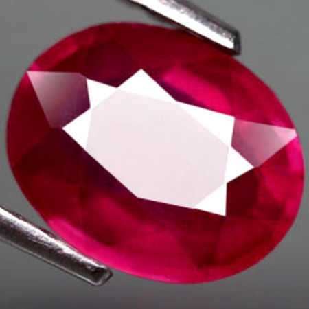 พลอยทับทิม (Ruby) 3.10 กะรัตสีแดงอมม่วงสวย