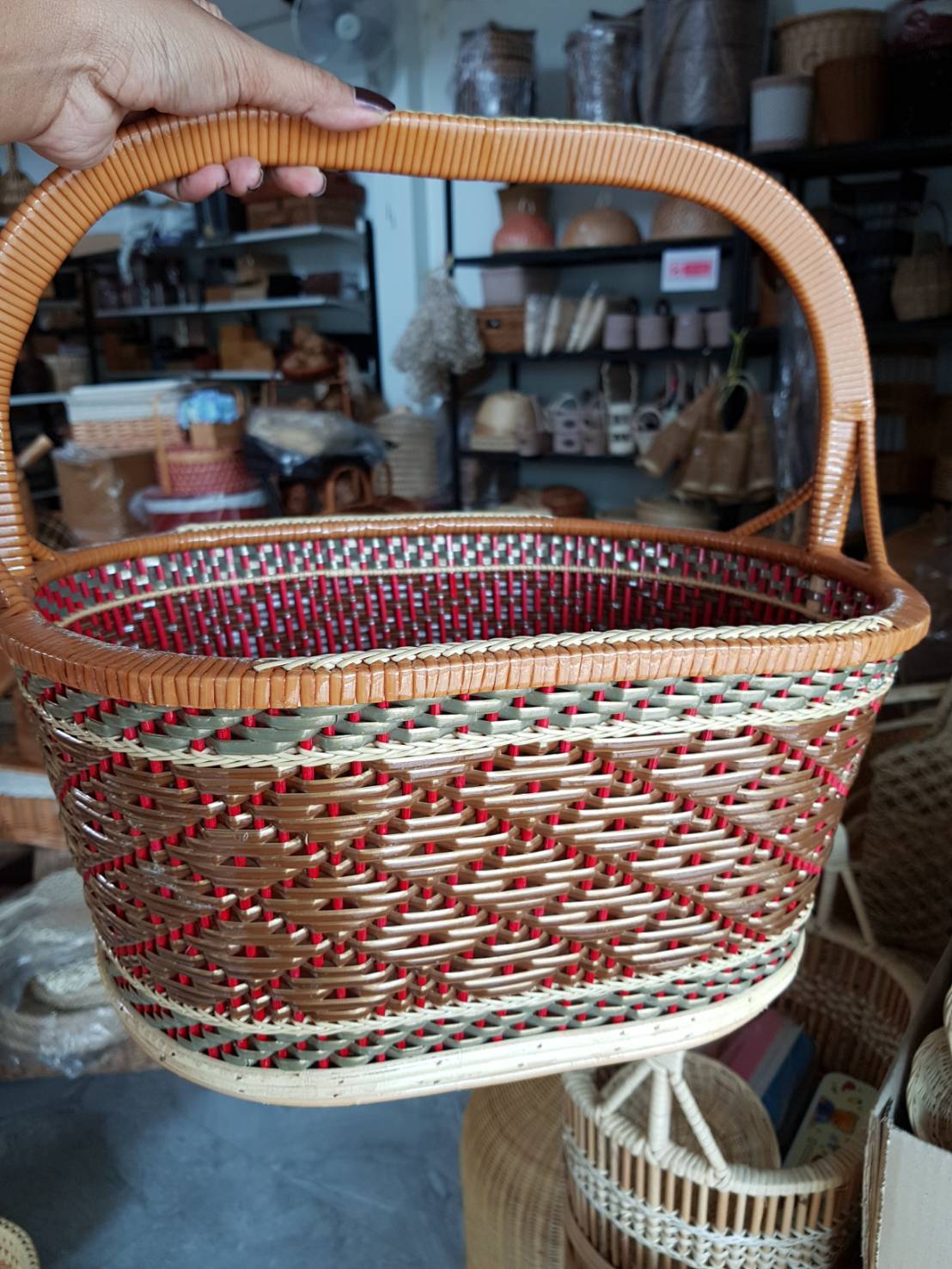 ตะกร้าทำบุญ ตะกร้าไปวัด ตะกร้าลายไทย