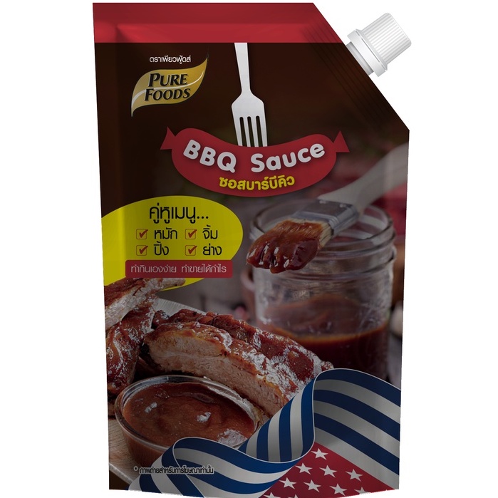 ซอสบาร์บีคิว ตรา เพียวฟู้ดส์ 920 กรัม Pure Foods BBQ Sauce 920 g. (05-8748)