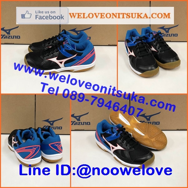 Mizuno Cyclone Speed สีดำตัดน้ำเงิน รองเท้ากีฬา Indoor รุ่นใหม่ สีสวย โดดเด่น ชัดเจน ใส่สบายเท้า V1GA178092