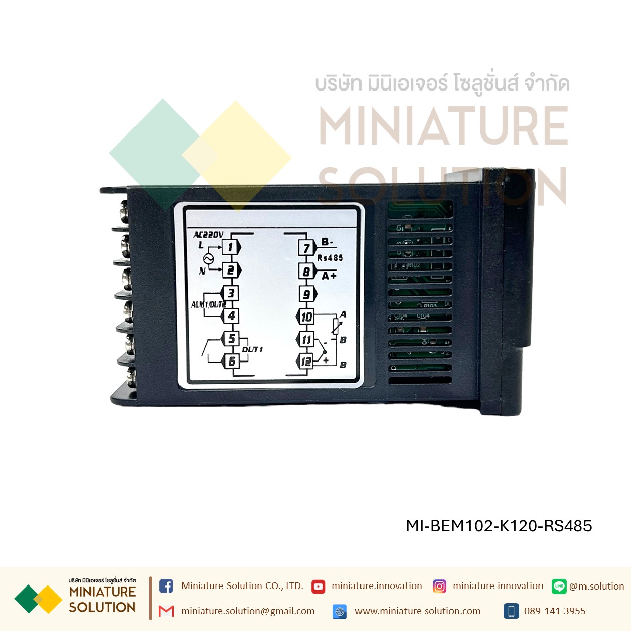BERM Industrial Automation Temperature Controller K-Type โมดูลควบคุมอุณหภูมิ จอแสดงผล LED ดิจิตอล 180-240VAC RELAY/SSR เอาต์พุต 0-400 ℃ RELAY/SSR Output/RS485 PID adjustment (BEM102-K120-RS485)(0-400℃)(RELAY)(RS485)