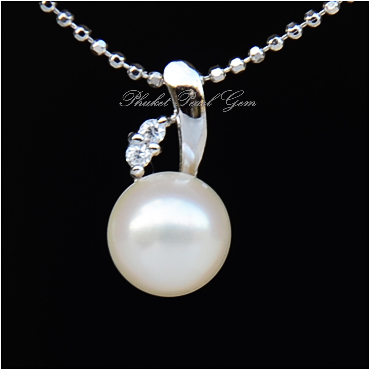 Single Pearl Sterling Silver Pendant