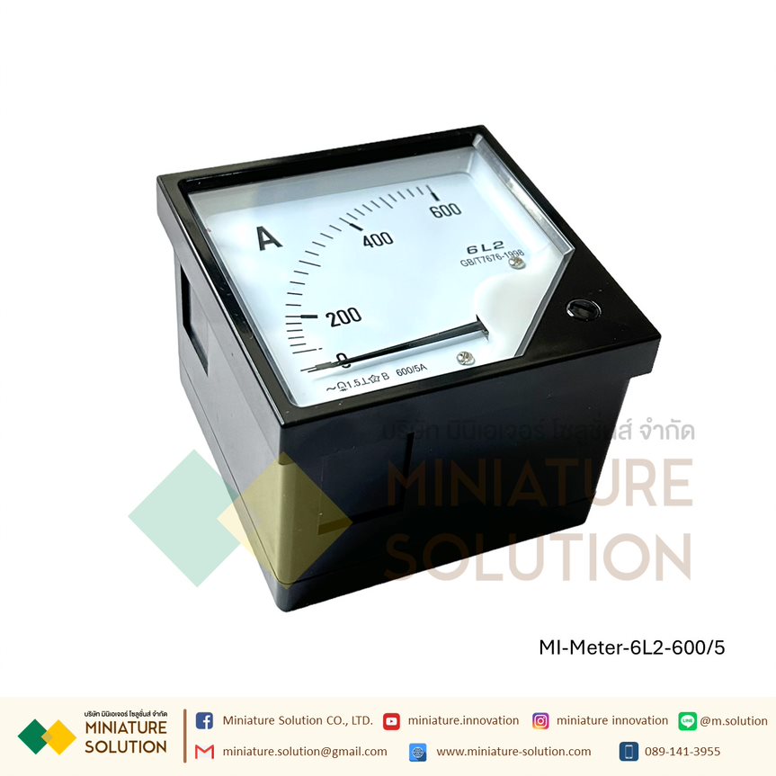 อนาล็อก AC Volt Amp Hz Meter วัดกระแสไฟฟ้า แบบเข็ม มาตรวัดแอมมิเตอร์ โวล์ลมิเตอร์ รุ่น 6L2 80X80 (Amp 6L2-600/5)